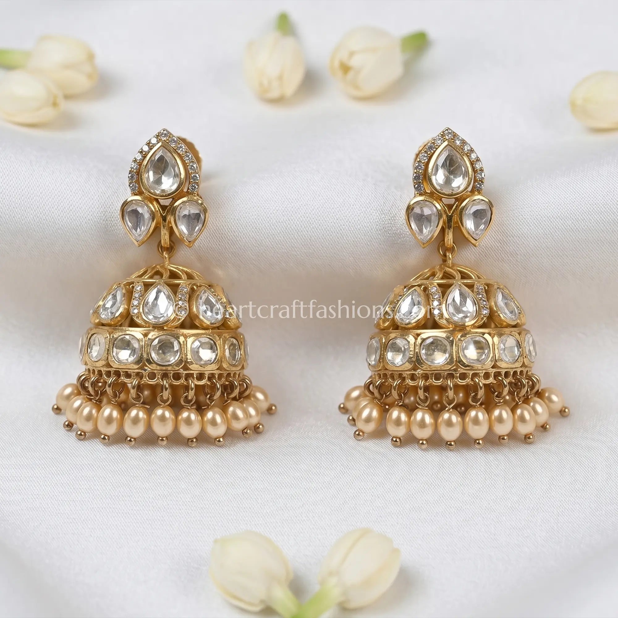 Noorika Moissanite Polki Jhumka
