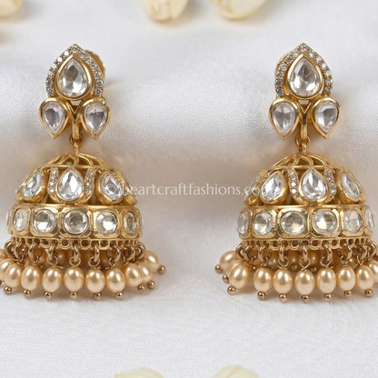 Noorika Moissanite Polki Jhumka