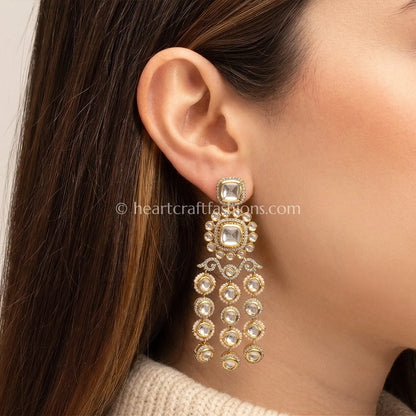 Noorjhar Sunehri Kundan Danglers