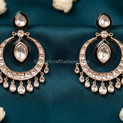 Panna Chand Moissanite Chandbali Earring