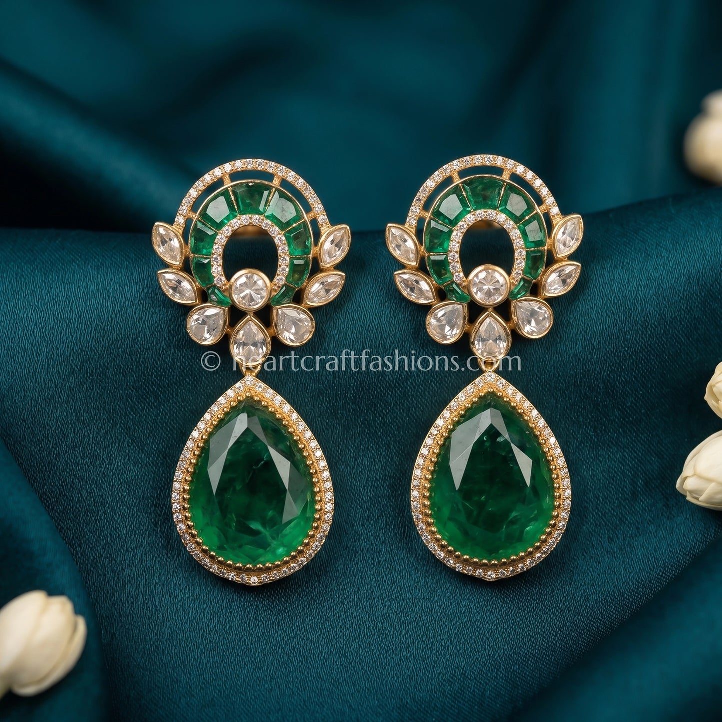 Panna Dew Moissanite Doublet Earrings