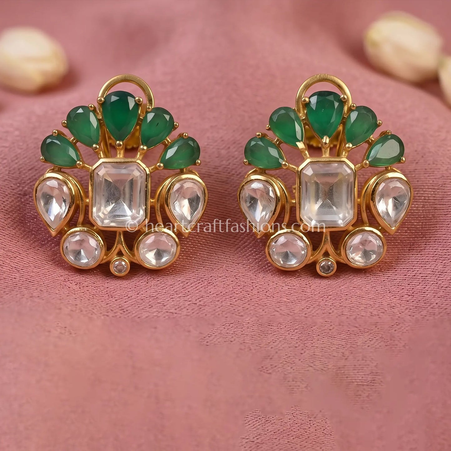 Pannika Pachi Kundan Studs