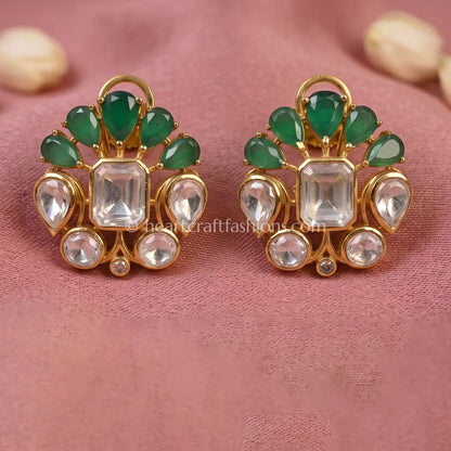 Pannika Pachi Kundan Studs