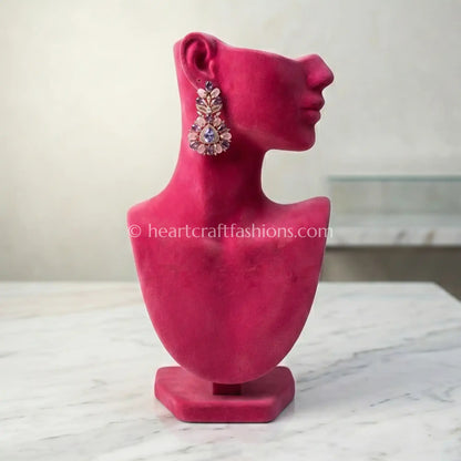 Pastel Floral Drop Earrings – Blush Pink & Lavender
