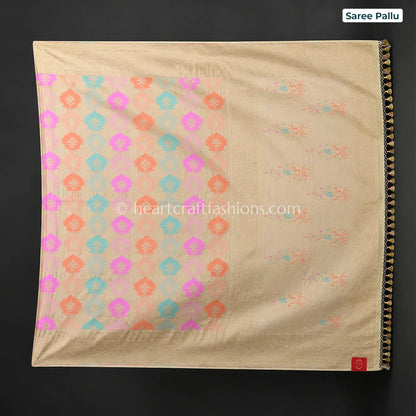 Pastel Rangkart Pure Katan Silk Banarasi Saree
