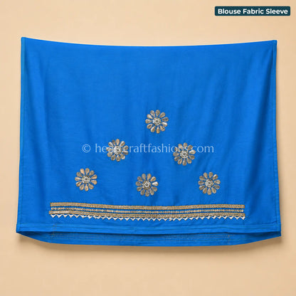 Peacock Ombre Platinum Chiffon Chakri Gota Patti Saree