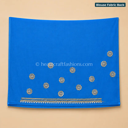 Peacock Ombre Platinum Chiffon Chakri Gota Patti Saree