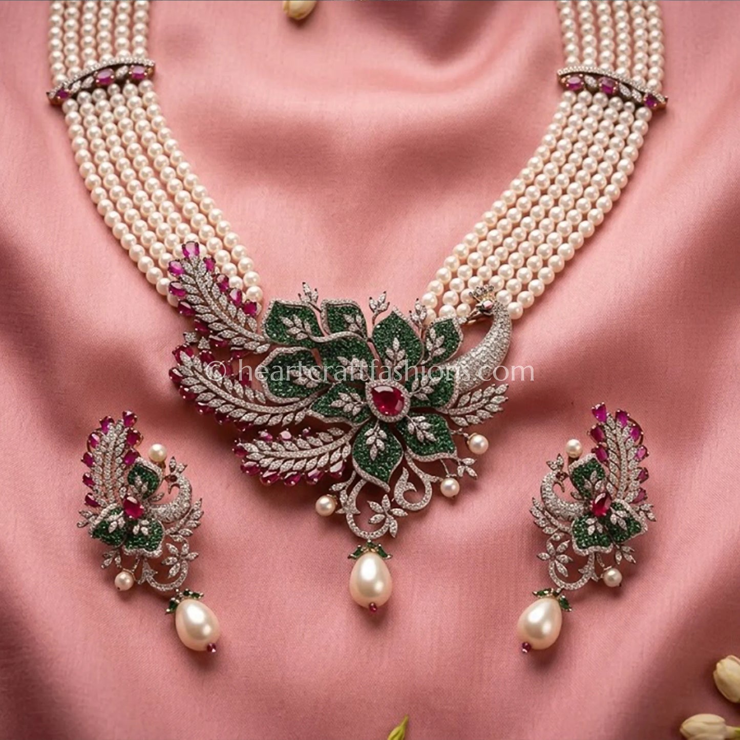 Peacock Crest Luxe Set Ruby