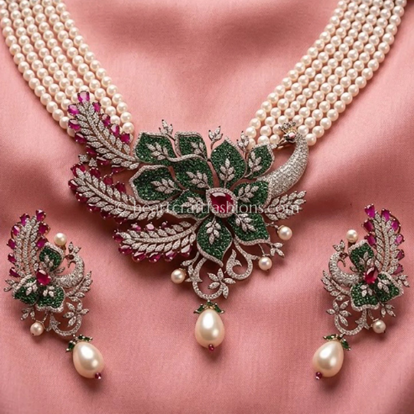 Peacock Crest Luxe Set Ruby