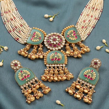 Peacock Royale Meenakari Haar