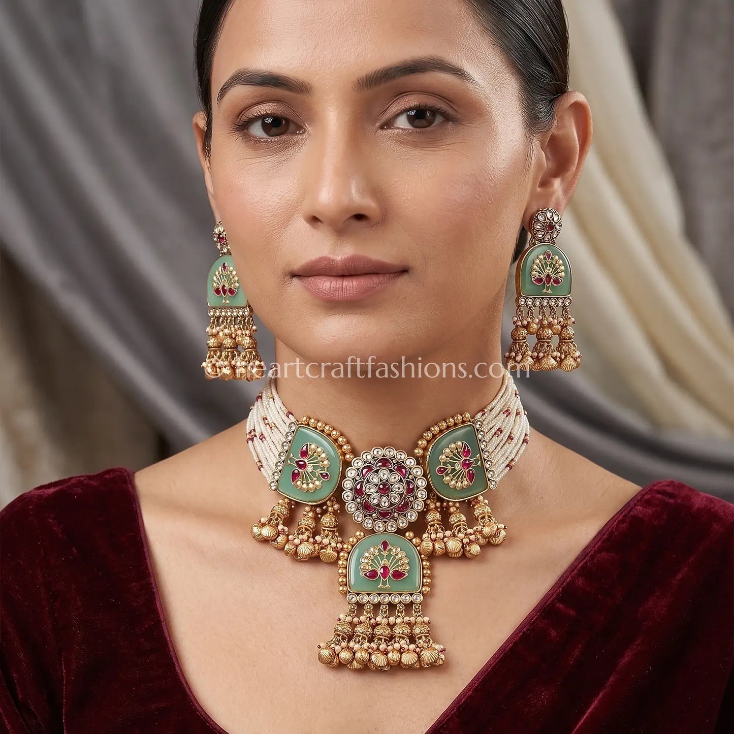 Peacock Royale Meenakari Haar