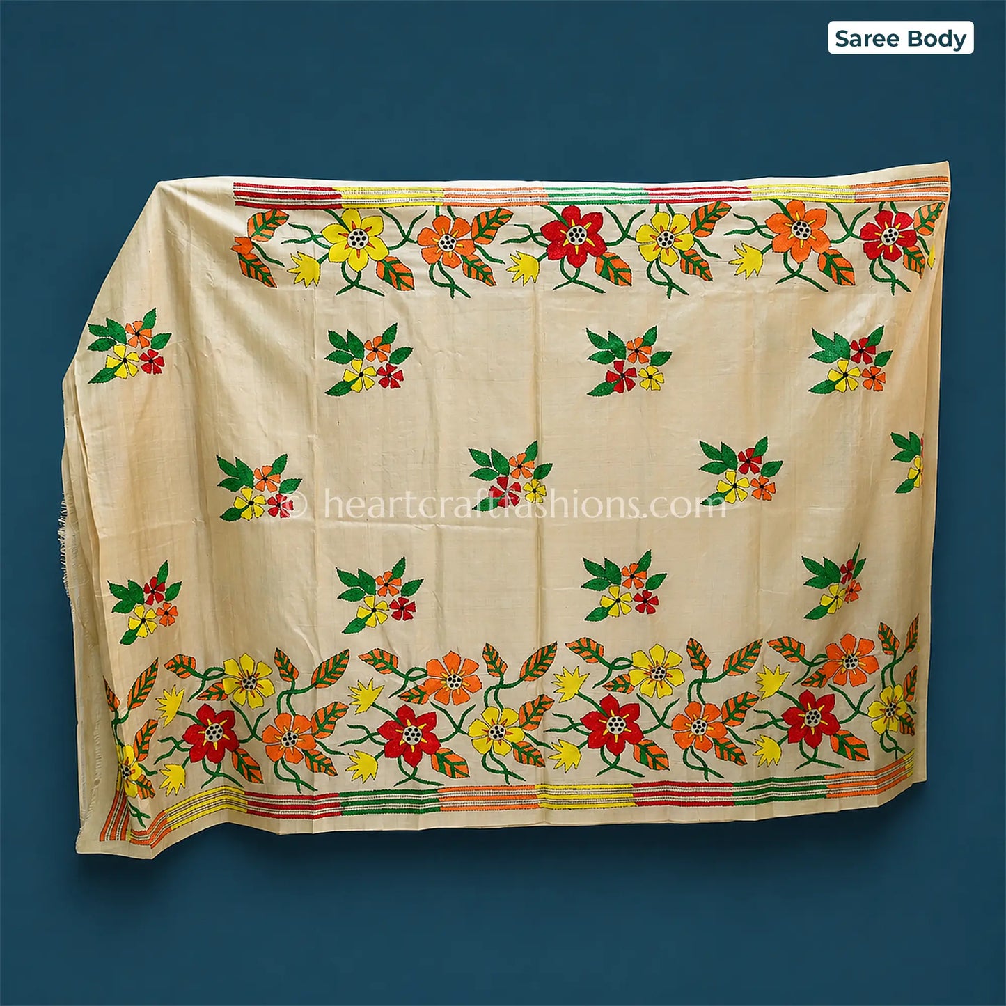 Phulwari Kalkata Gachi Tussar Kantha Saree