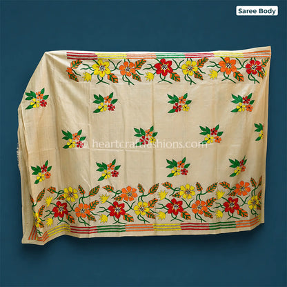 Phulwari Kalkata Gachi Tussar Kantha Saree
