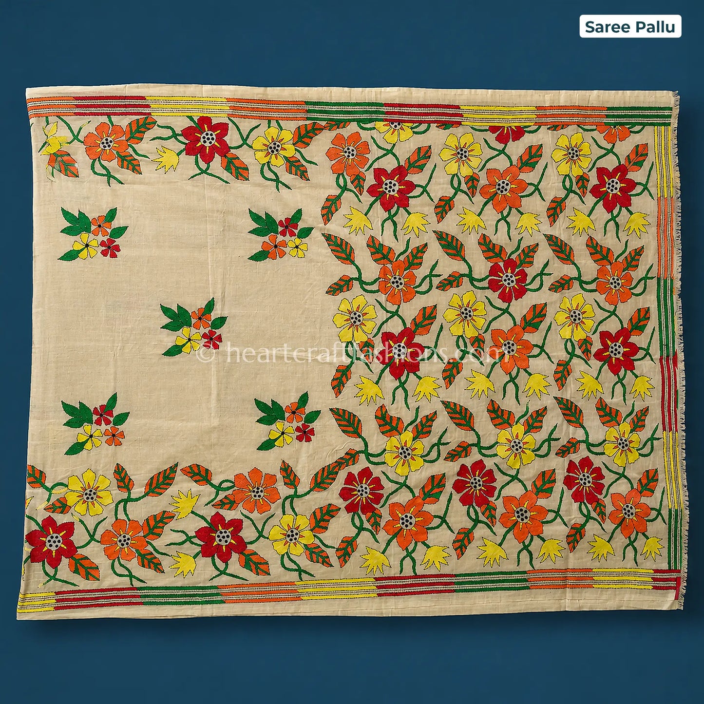 Phulwari Kalkata Gachi Tussar Kantha Saree