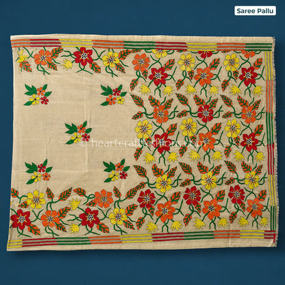 Phulwari Kalkata Gachi Tussar Kantha Saree