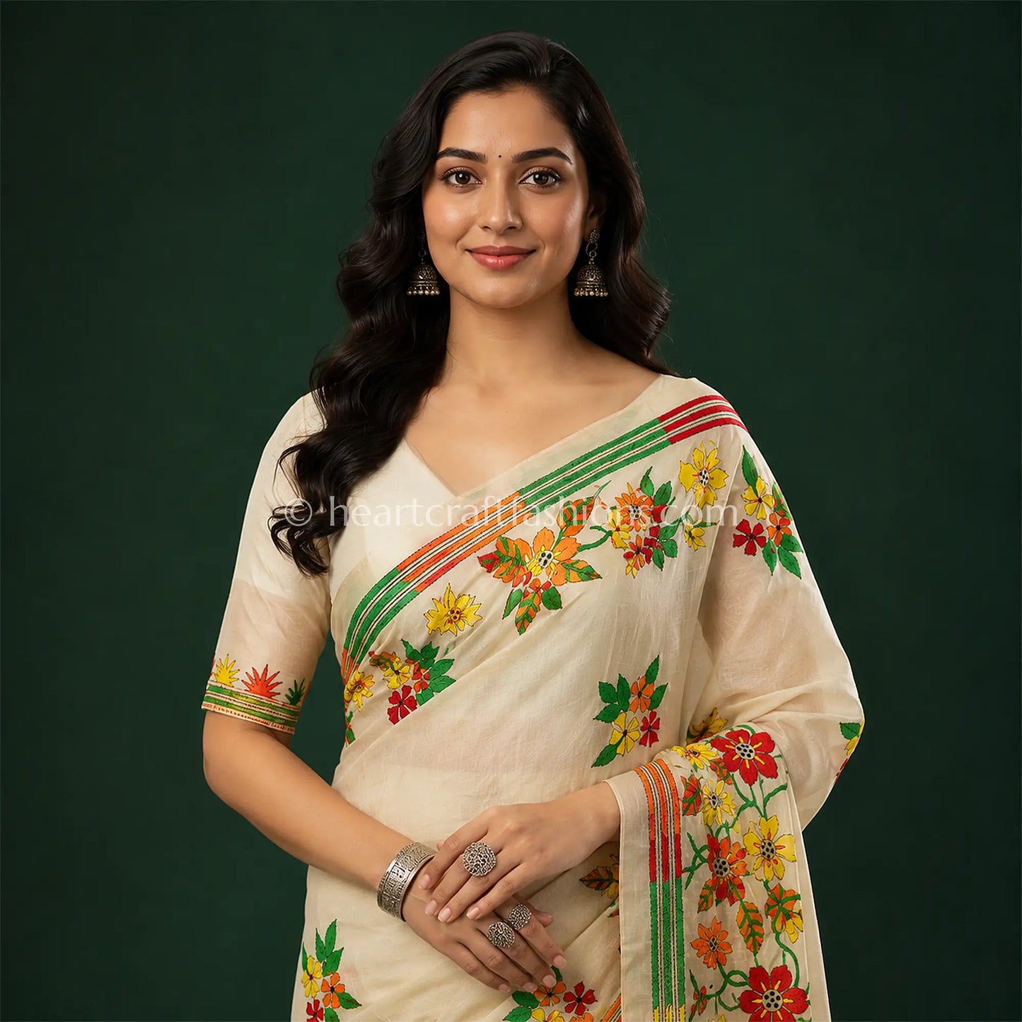 Phulwari Kalkata Gachi Tussar Kantha Saree