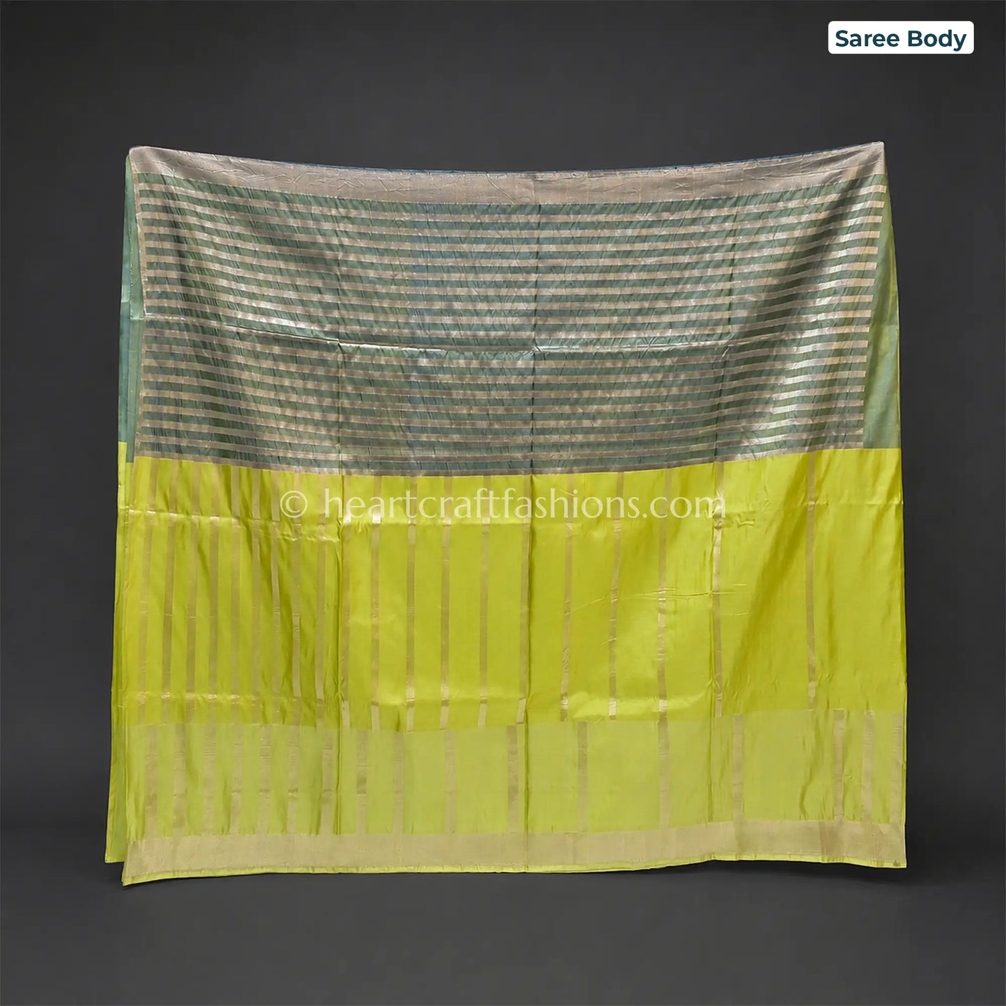 Pista Mint Katan Silk Kadwa Weaving Saree
