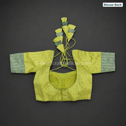 Pista Mint Katan Silk Kadwa Weaving Saree