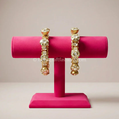 Moissanite Polki Pacheli Kada Set