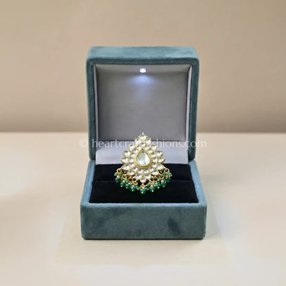 Traditional Pachi Kundan Ring