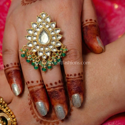 Traditional Pachi Kundan Ring