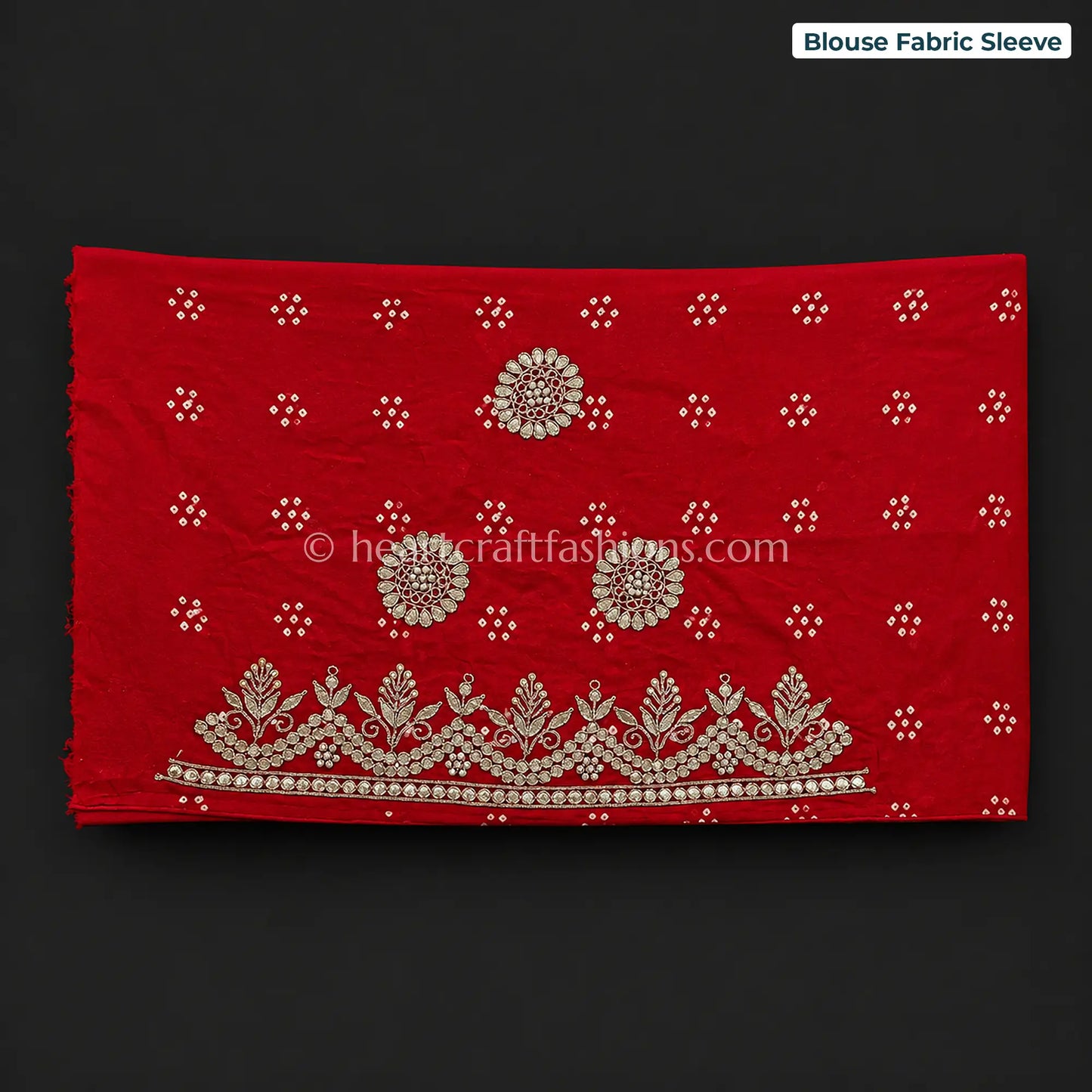 Premium Red & Mustard Rai Bandhej Pure Gajji Silk Gota Patti Saree