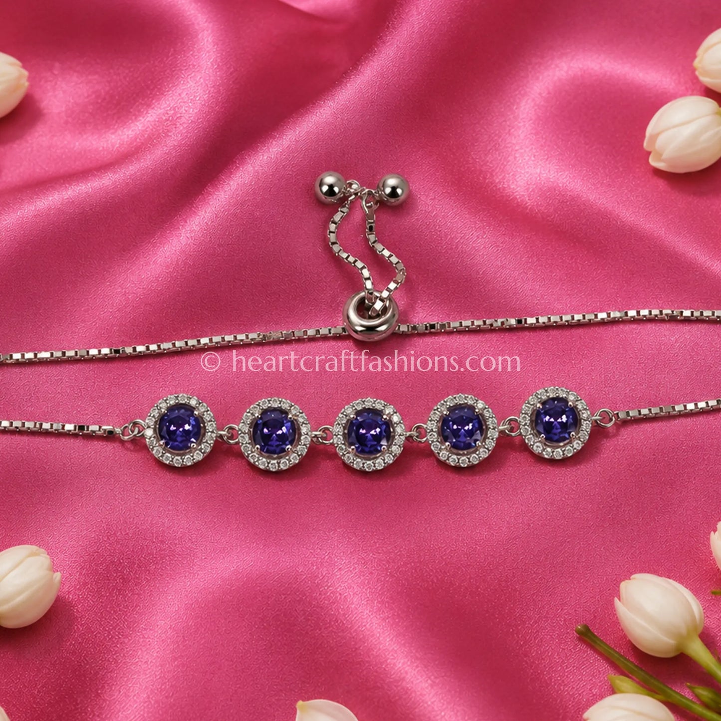 Pure Silver Amethyst Halo Adjustable Bolo Bracelet – Hallmarked