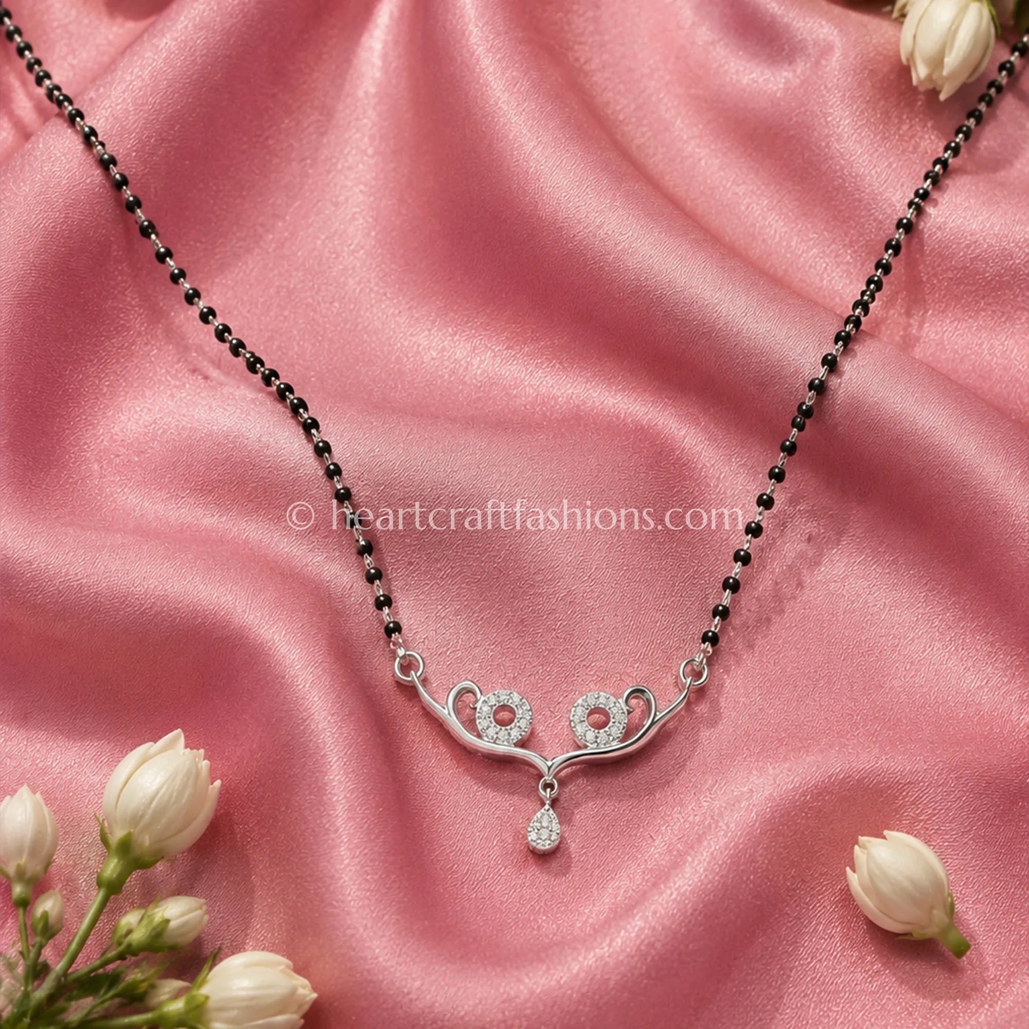 Pure Silver Contemporary Swirl Mangalsutra – Hallmarked Minimalist Design