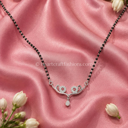 Pure Silver Contemporary Swirl Mangalsutra – Hallmarked Minimalist Design