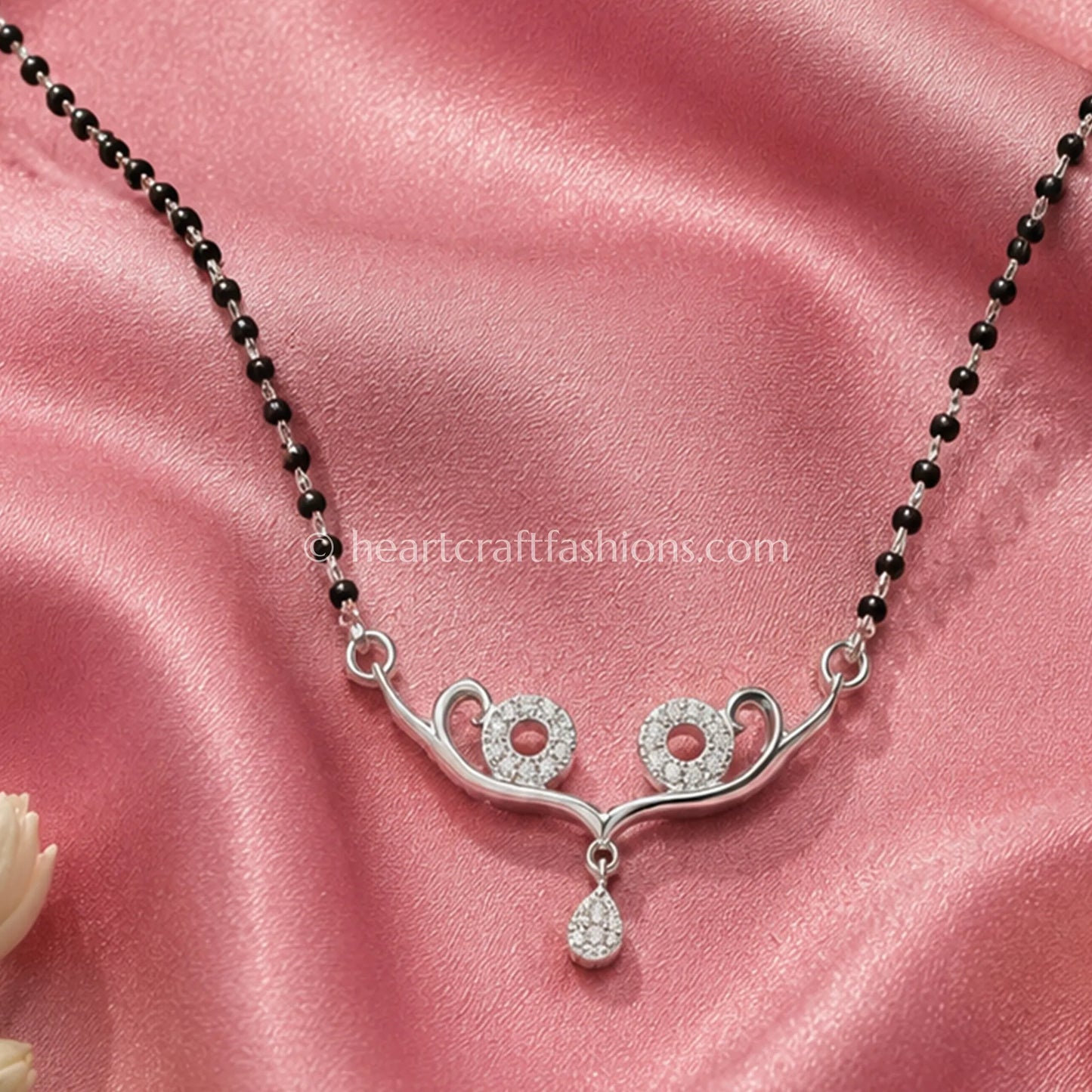 Pure Silver Contemporary Swirl Mangalsutra – Hallmarked Minimalist Design