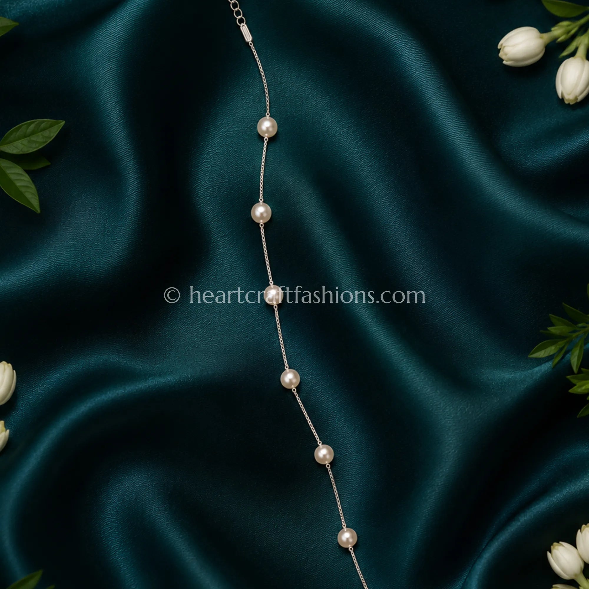 Pure Silver Delicate Multi-Station Pearl Bracelet – Hallmarked