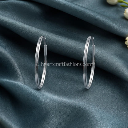 Pure Silver Dual-Line High-Shine Bangle Set – Hallmarked