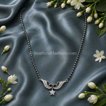 Pure Silver Starlet Winged Mangalsutra – Hallmarked