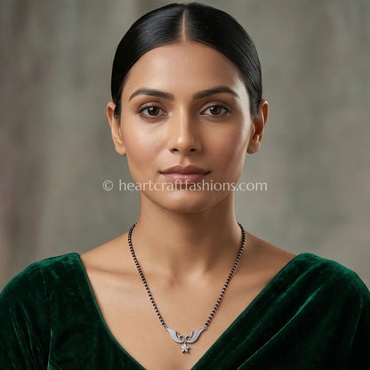 Pure Silver Starlet Winged Mangalsutra – Hallmarked