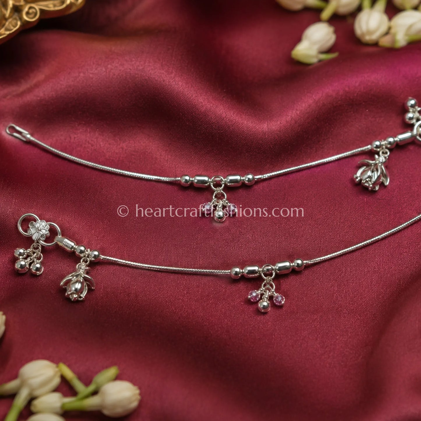 Pure Silver Charming Penguin Kids Anklet Pair – Hallmarked