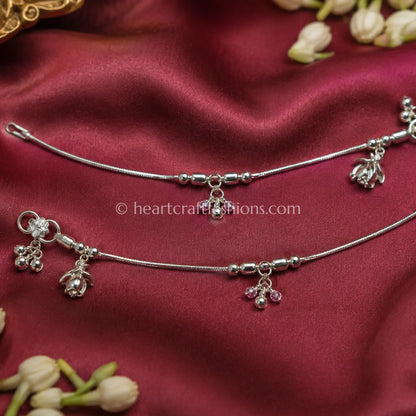 Pure Silver Charming Penguin Kids Anklet Pair – Hallmarked