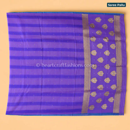 Purple Gold Butti Kora Silk Banarasi Saree
