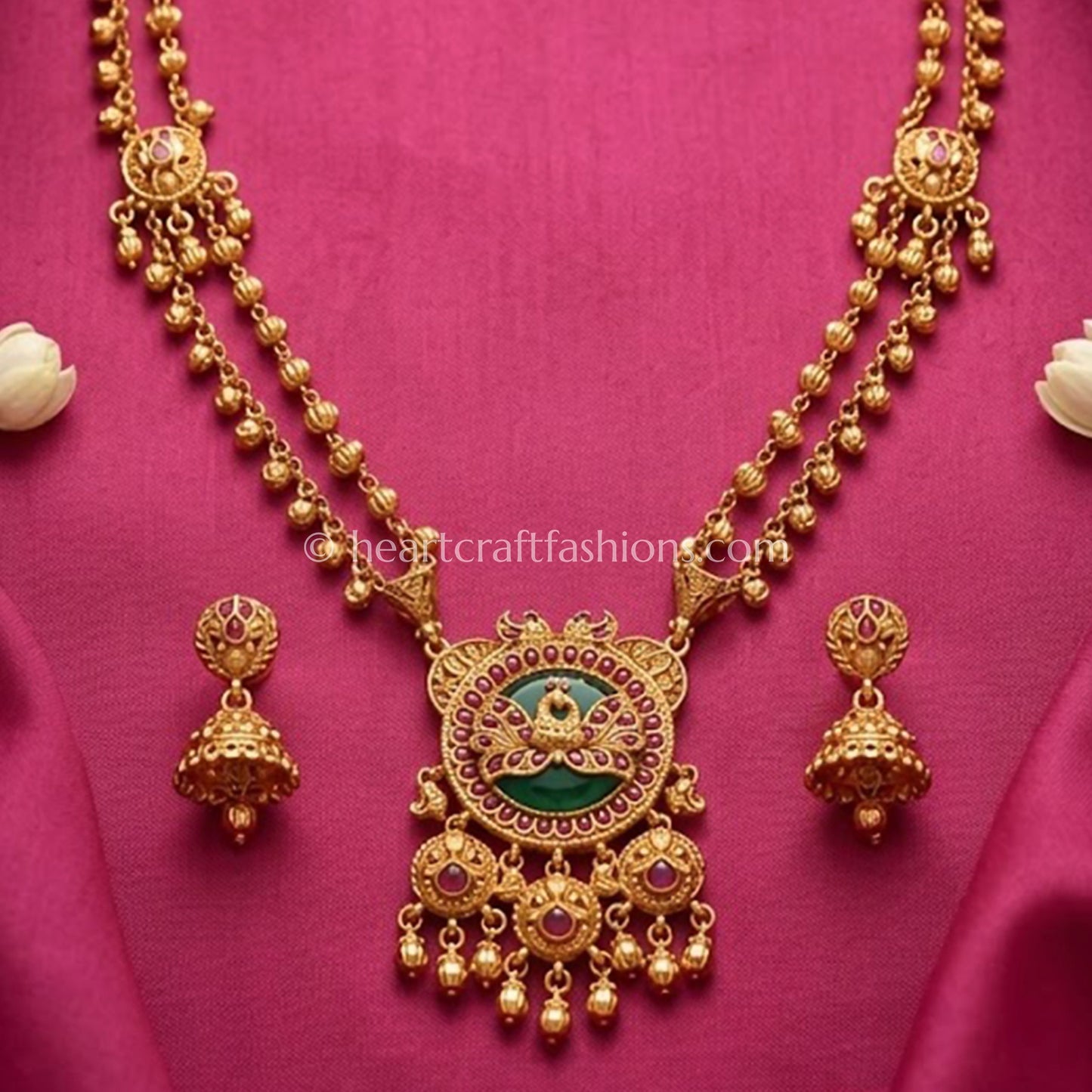 Purple Heritage Temple Long Necklace Set