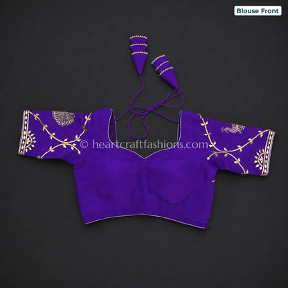 Purple Lavender (Jamuni)- Platinum Chiffon Gota patti Handloom Saree