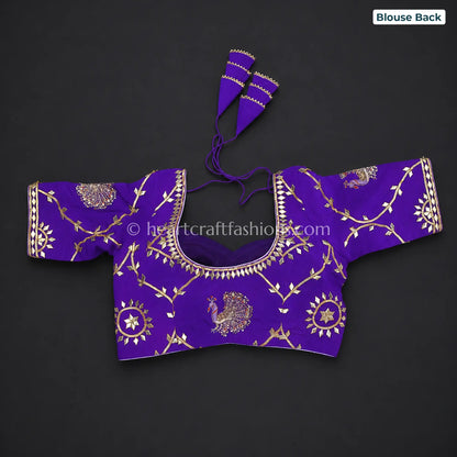 Purple Lavender (Jamuni)- Platinum Chiffon Gota patti Handloom Saree