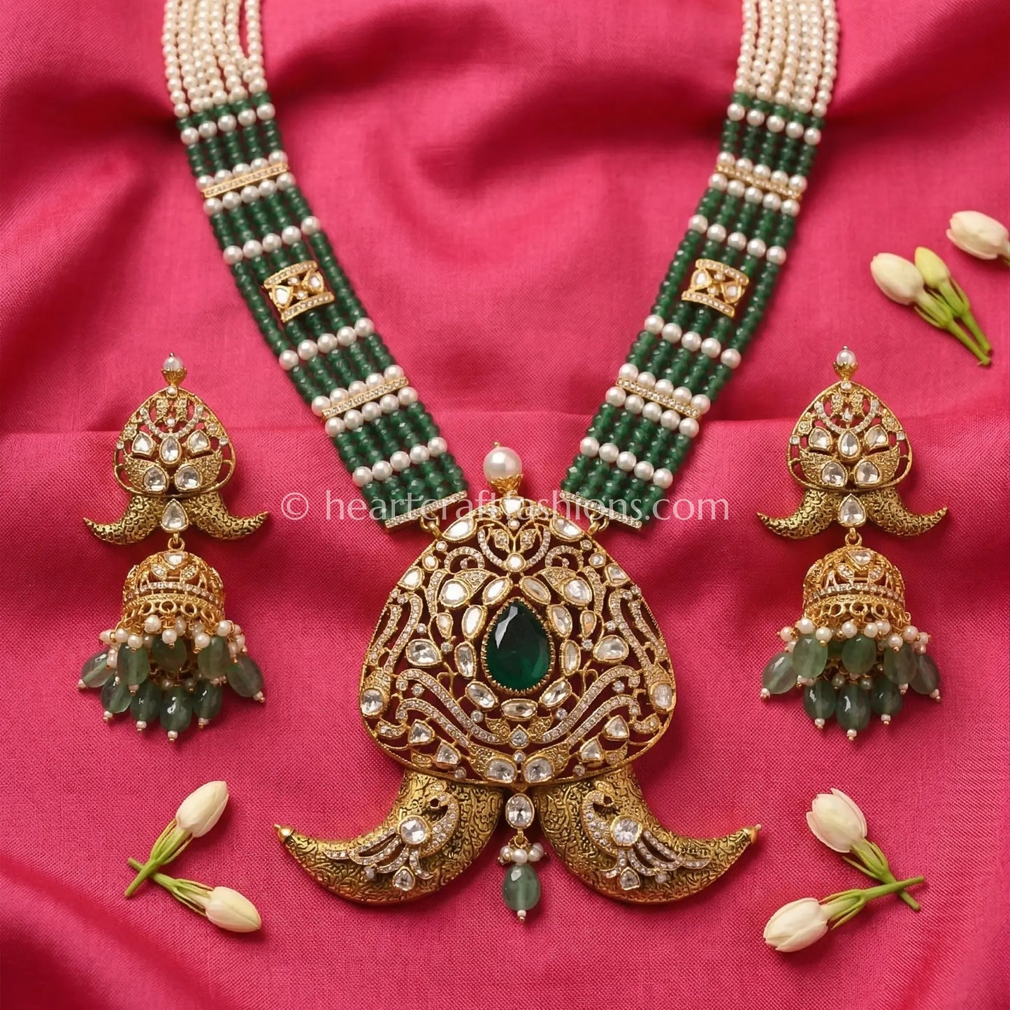 Rajvaadi Moissanite Panna Haar