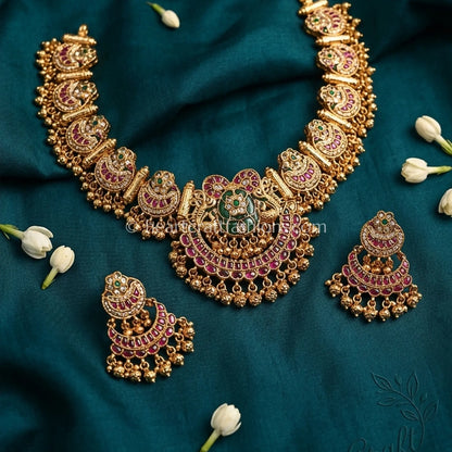 Rajwadi Peacock Kundan Choker Set