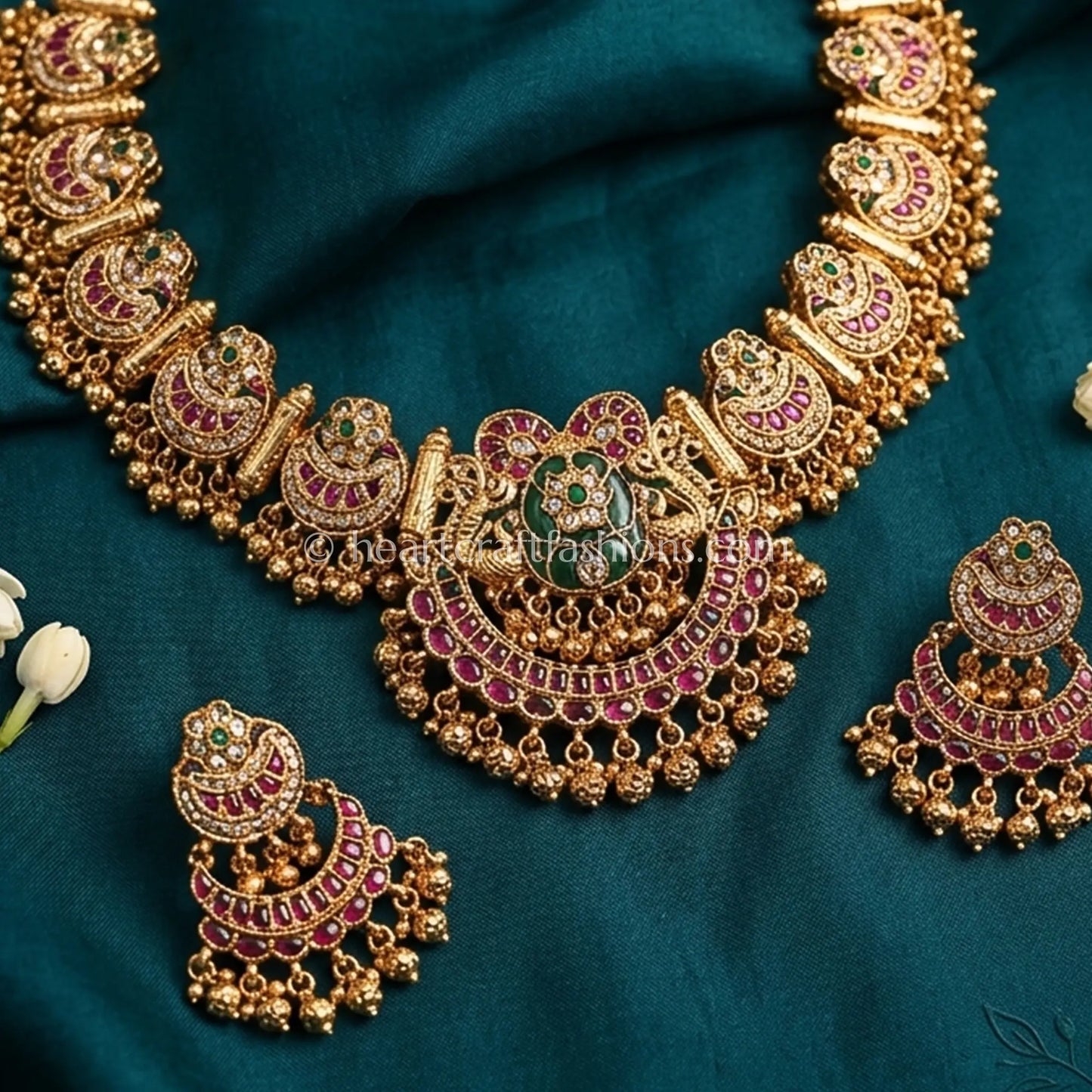 Rajwadi Peacock Kundan Choker Set