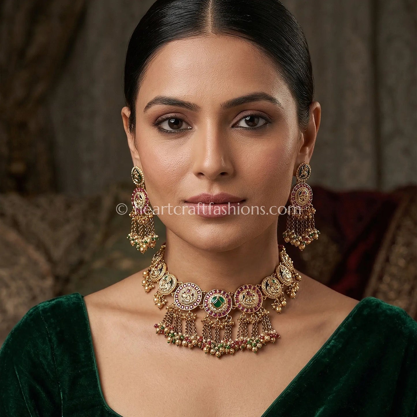 Rajwadi Rang Mahal Kundan Choker Set