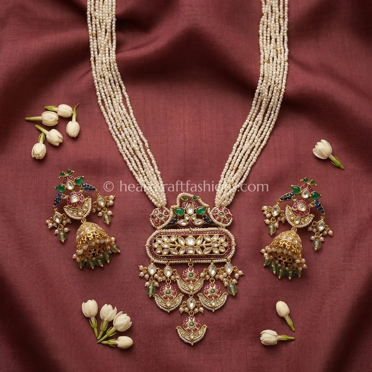 Rangmahal Pearl Kundan Rajputana Celebrity Haar Set