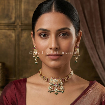 Rangmahal Rajwadi Meenakari Choker Set