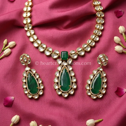 Royal Moissanite Green Statement Necklace