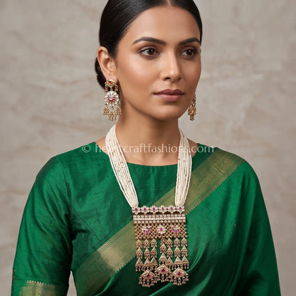 Rajasthani Pachi Kundan Aad Style Pearl Choker Set