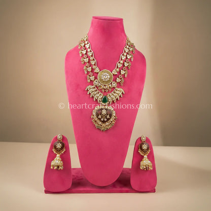Rajputana Kundan Heritage Haar - Ruby Green