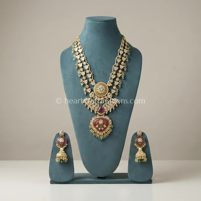 Rajputana Kundan Heritage Haar - Purple